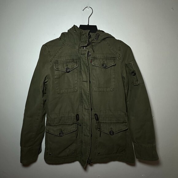 Levi’s Olive Green Utility Hooded Jacket – Size S - Picture 2 of 9